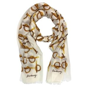 Burberry B-Buckle Lightweight Wool Scarf